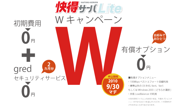快得サーバLite Wキャンペーン